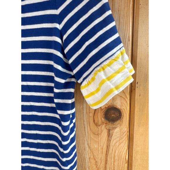 Boden Imogen Jersey Striped Dress 8R – Blue & White Stripes, V-Neck, 1/4 Sleeves - Picture 2 of 7